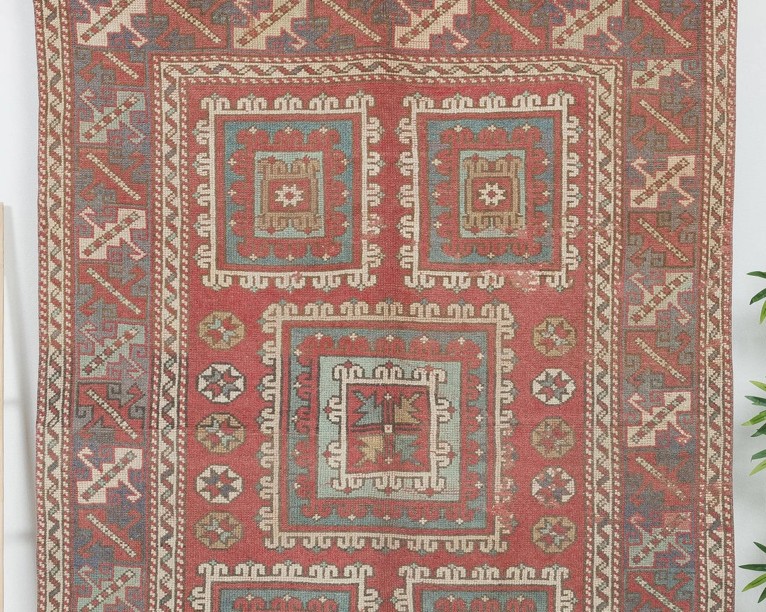 Multicolor Turkish Oushak Rug 5'5" x 6'7" Hand-Knotted | No. VR89367