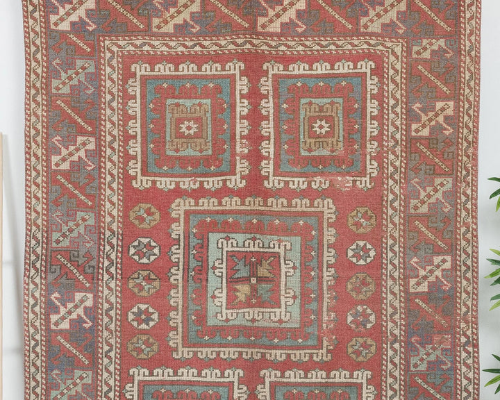 Multicolor Turkish Oushak Rug 5'5" x 6'7" Hand-Knotted | No. VR89367