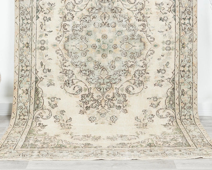 Beige Turkish Oushak Rug 5' 4" x 9' 1" Hand-Knotted view