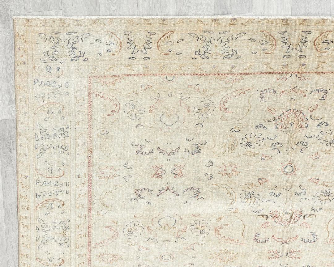 Multicolor Turkish Oushak Rug 6'5" x 9'6" Hand-Knotted | No. VR89449