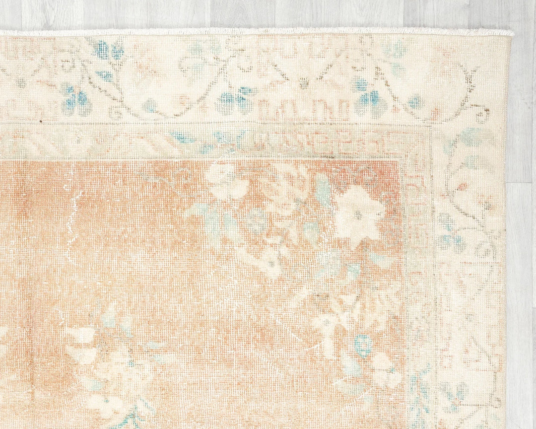Orange Turkish Oushak Rug 6'2" x 9'11" Hand-Knotted | No. VR89474