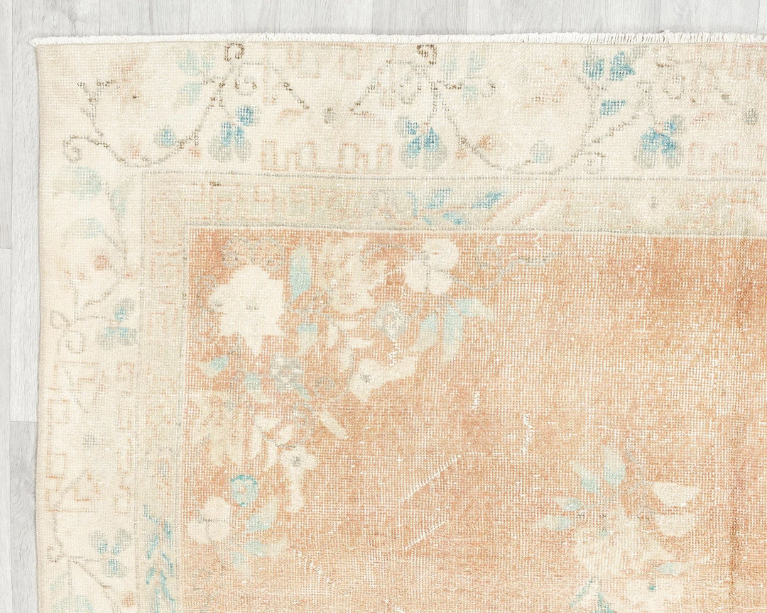 Orange Turkish Oushak Rug 6'2" x 9'11" Hand-Knotted | No. VR89474