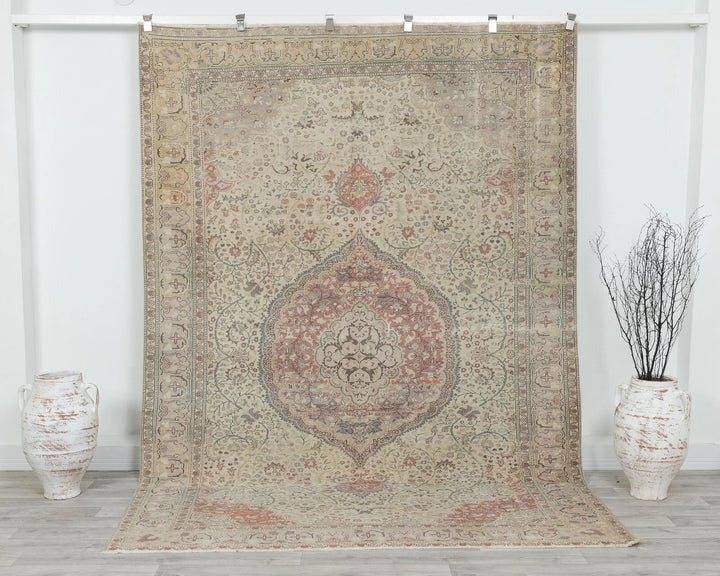 Multicolor Turkish Oushak Rug 6'7" x 9'6" Hand-Knotted | No. VR89567