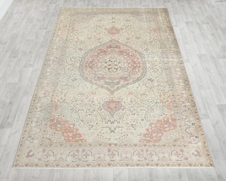 Multicolor Turkish Oushak Rug 6'7" x 9'6" Hand-Knotted | No. VR89567