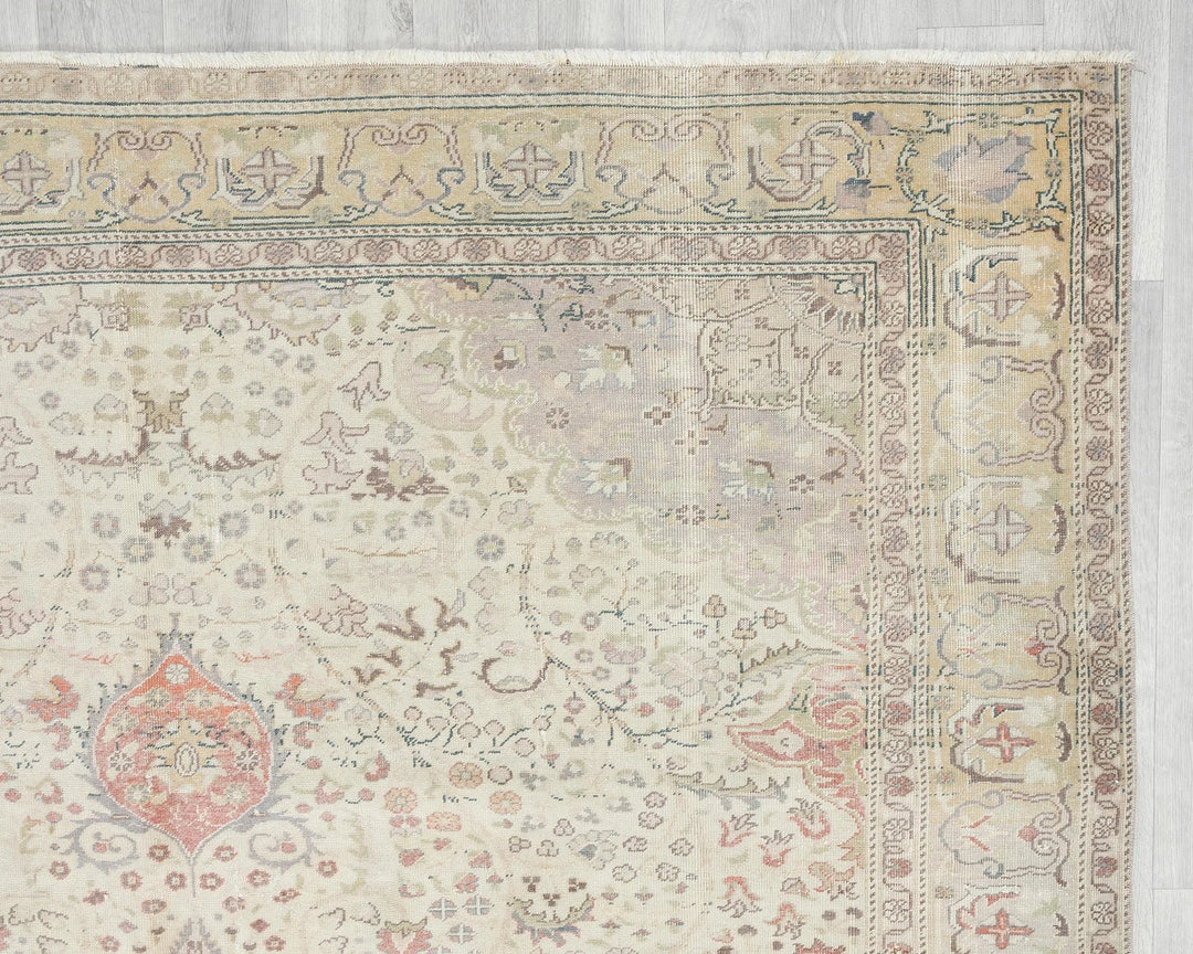 Multicolor Turkish Oushak Rug 6'7" x 9'6" Hand-Knotted | No. VR89567