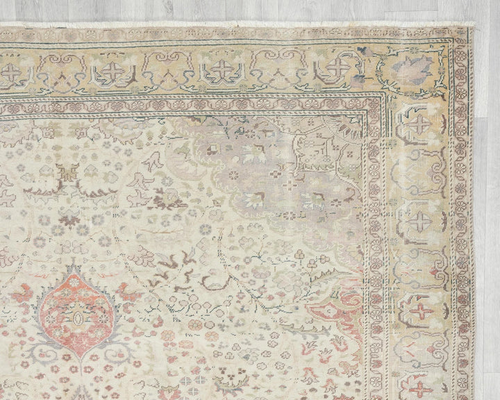 Multicolor Turkish Oushak Rug 6'7" x 9'6" Hand-Knotted | No. VR89567