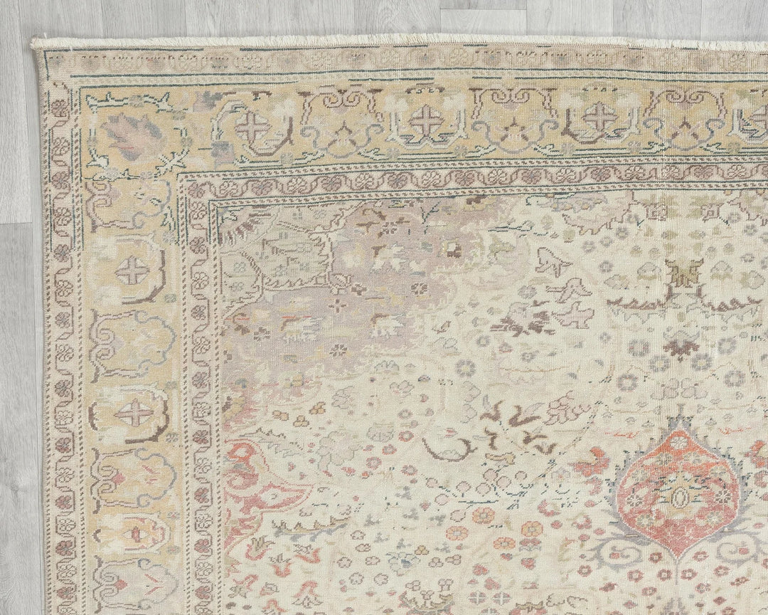 Multicolor Turkish Oushak Rug 6'7" x 9'6" Hand-Knotted | No. VR89567