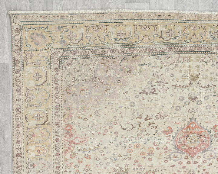 Multicolor Turkish Oushak Rug 6'7" x 9'6" Hand-Knotted | No. VR89567