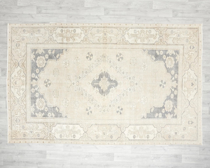 Blue Turkish Oushak Rug 6' 2" x 9' 4" Hand-Knotted view 9