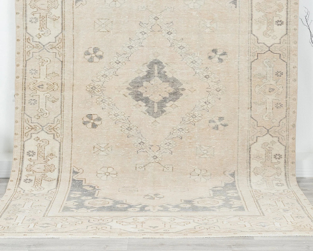 Blue Turkish Oushak Rug 6' 2" x 9' 4" Hand-Knotted view
