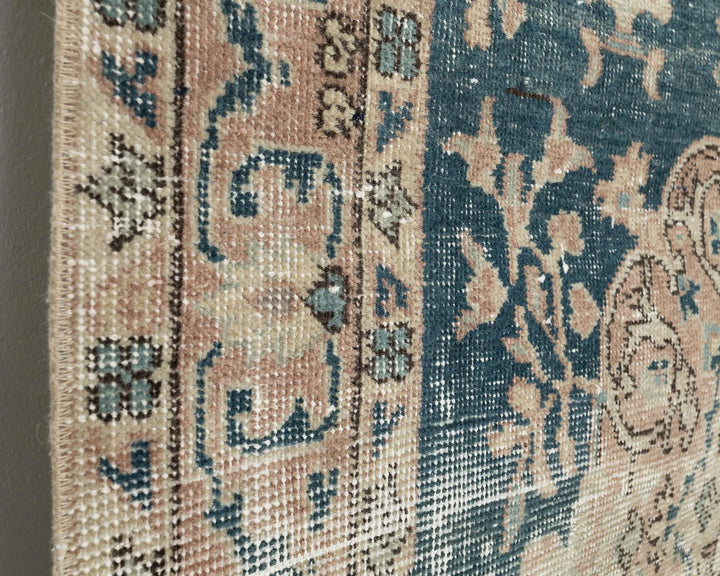 Blue Turkish Oushak Rug 7' 3" x 3' 7" Hand-Knotted | No. VR89627