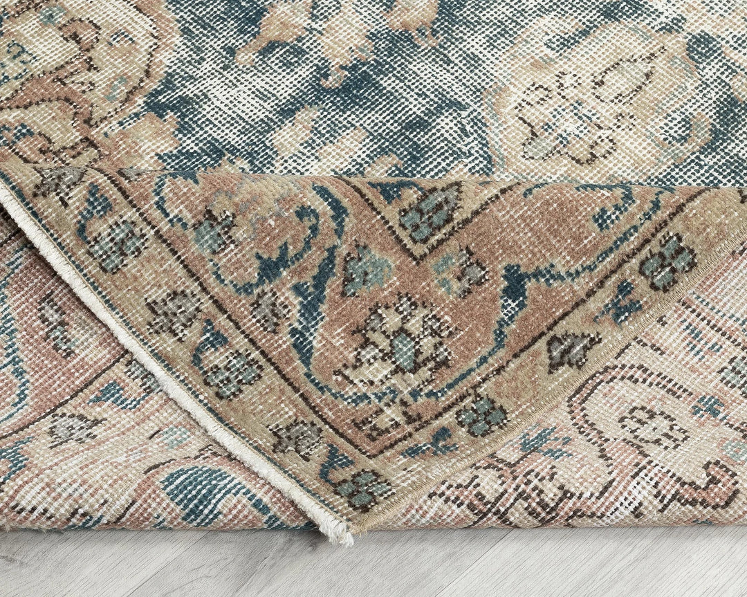 Blue Turkish Oushak Rug 7' 3" x 3' 7" Hand-Knotted | No. VR89627