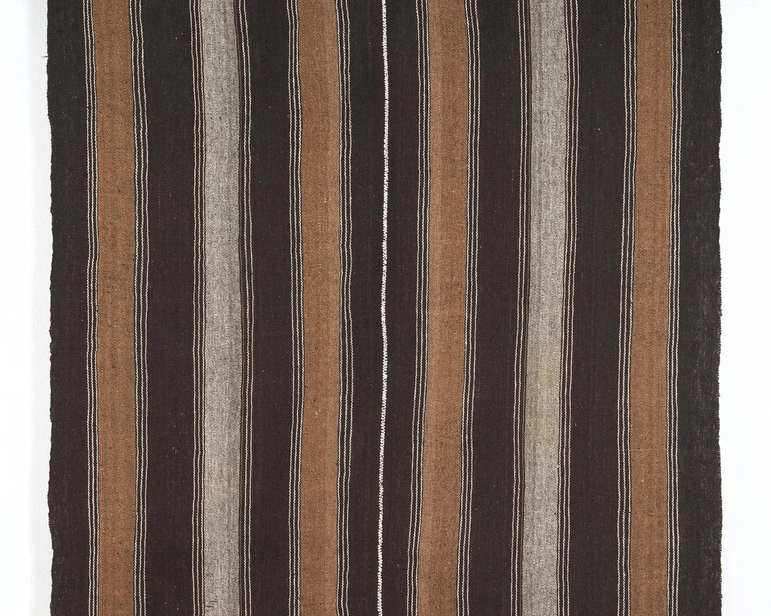 Brown Turkish Kilim Rug 5' x 6' 11" Flat-Weave | No. VR89788