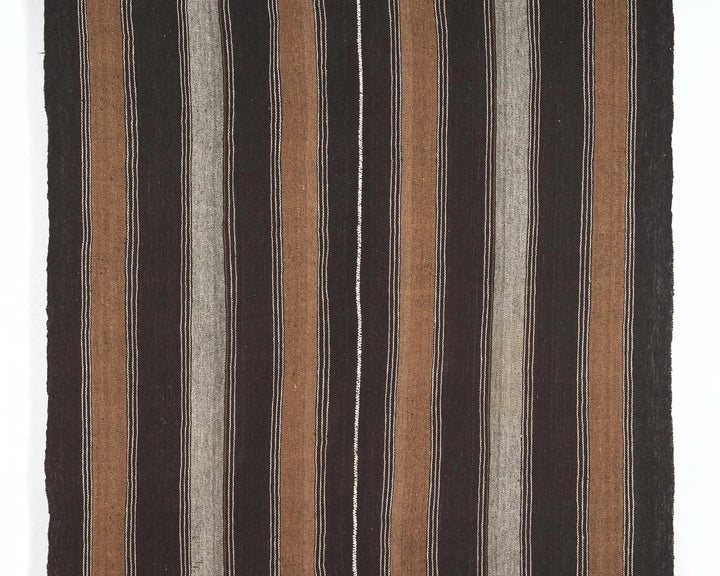 Brown Turkish Kilim Rug 5' x 6' 11" Flat-Weave | No. VR89788