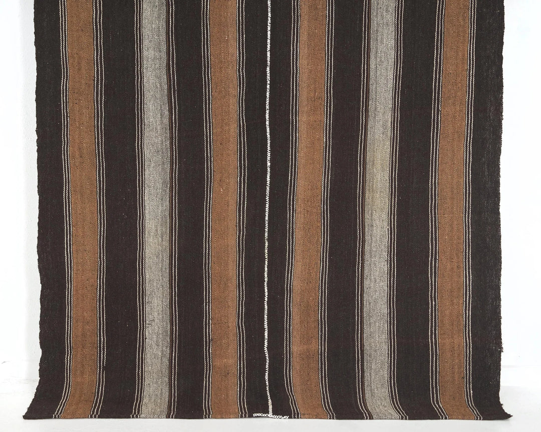 Brown Turkish Kilim Rug 5' x 6' 11" Flat-Weave | No. VR89788