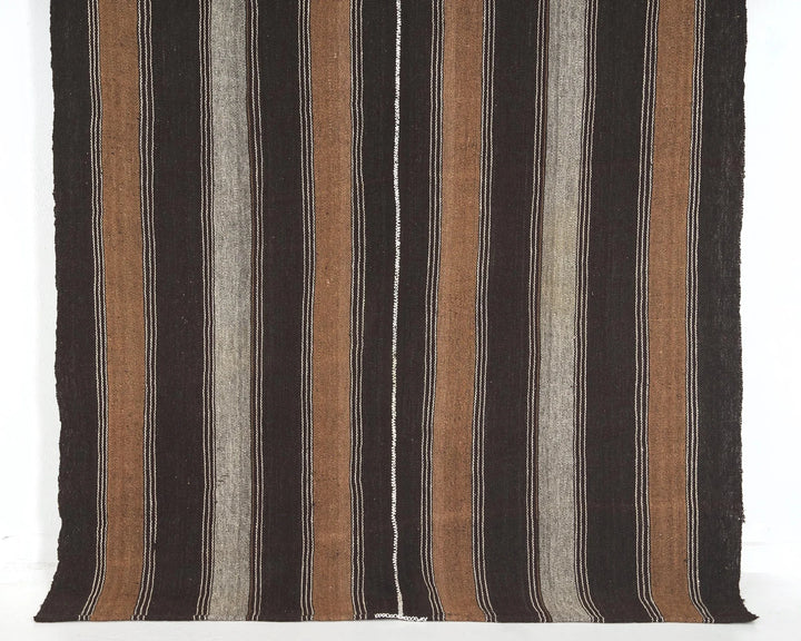 Brown Turkish Kilim Rug 5' x 6' 11" Flat-Weave | No. VR89788