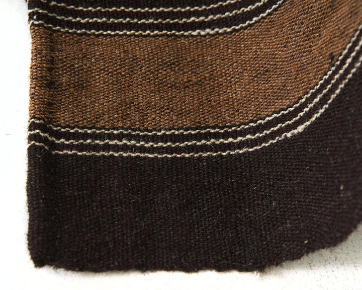 Brown Turkish Kilim Rug 5' x 6' 11" Flat-Weave | No. VR89788