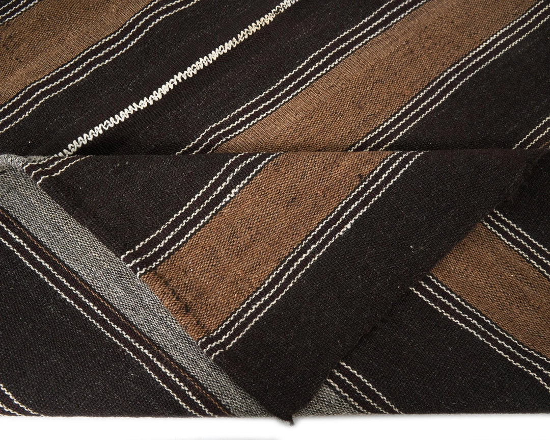Brown Turkish Kilim Rug 5' x 6' 11" Flat-Weave | No. VR89788