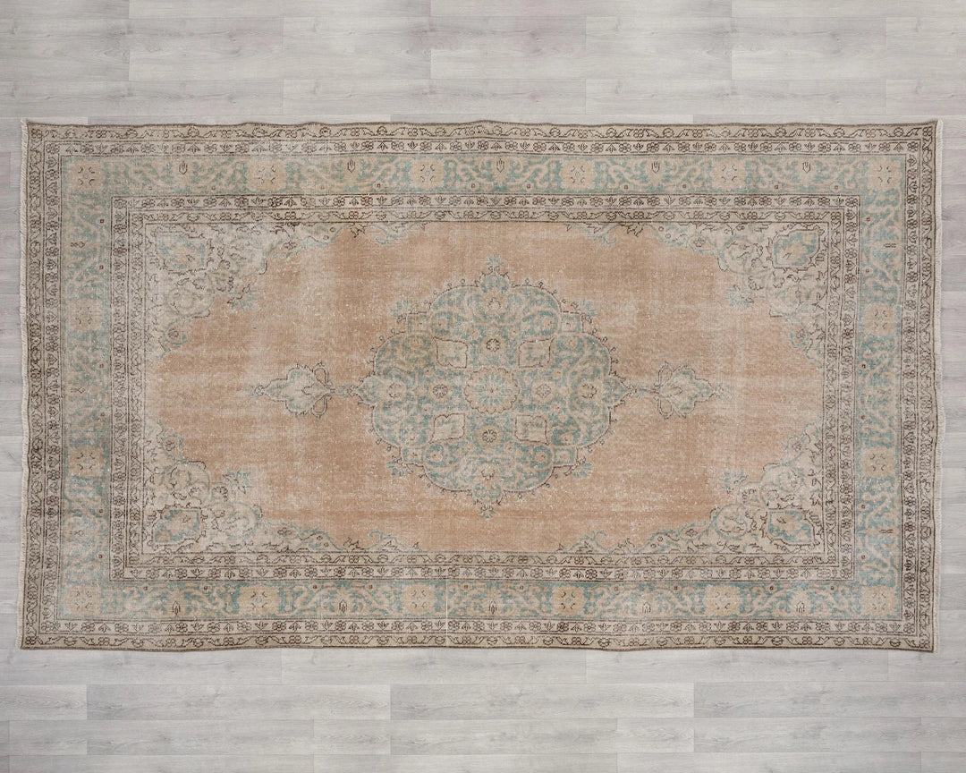 Multicolor Turkish Oushak Rug 6'1" x 9'10" Hand-Knotted | No. VR89941