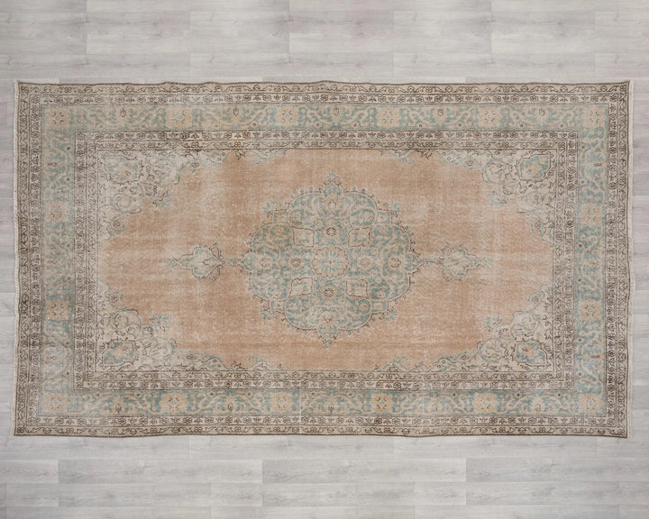 Multicolor Turkish Oushak Rug 6'1" x 9'10" Hand-Knotted | No. VR89941