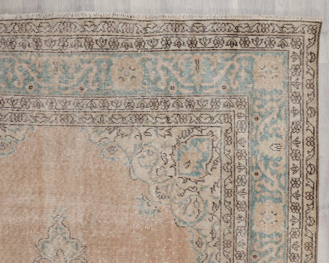 Multicolor Turkish Oushak Rug 6'1" x 9'10" Hand-Knotted | No. VR89941