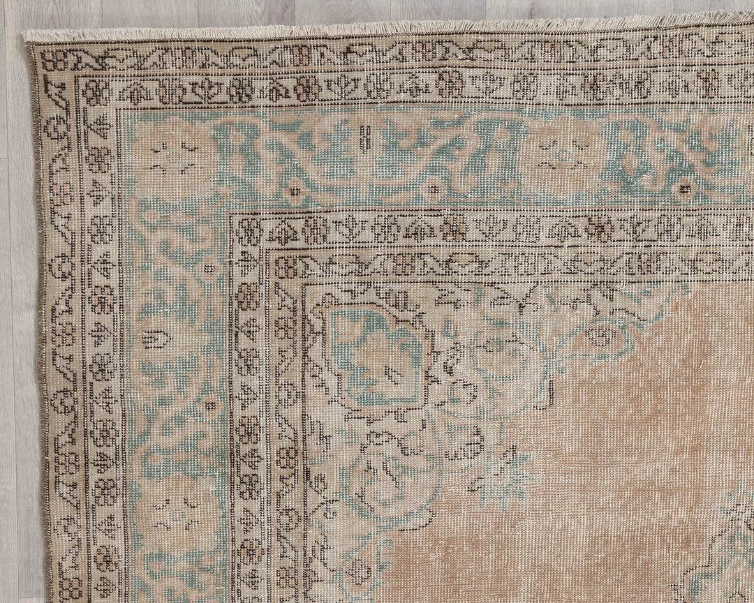 Multicolor Turkish Oushak Rug 6'1" x 9'10" Hand-Knotted | No. VR89941