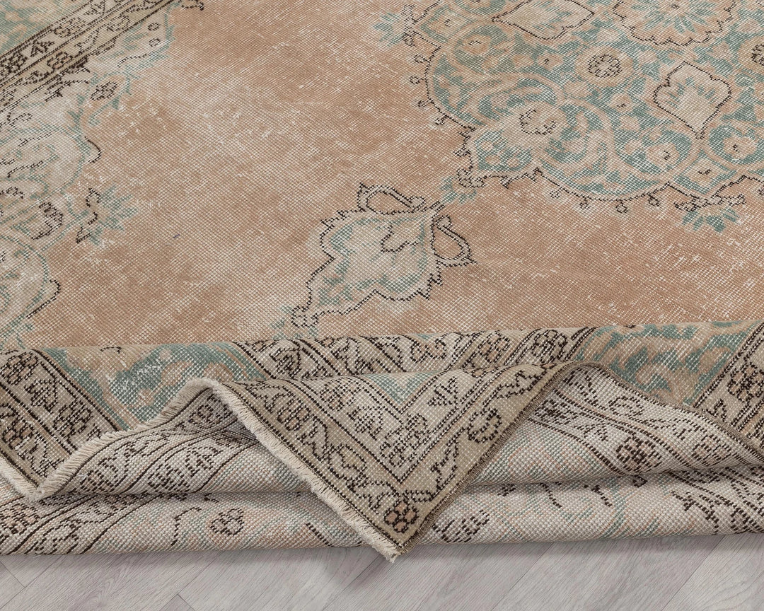 Multicolor Turkish Oushak Rug 6'1" x 9'10" Hand-Knotted | No. VR89941