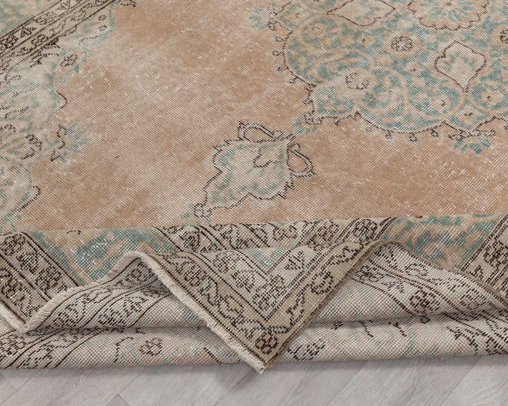 Multicolor Turkish Oushak Rug 6'1" x 9'10" Hand-Knotted | No. VR89941