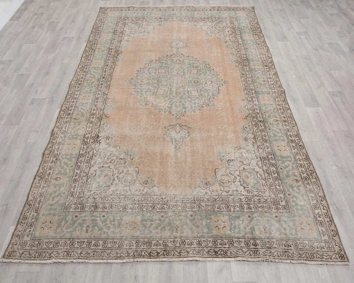 Multicolor Turkish Oushak Rug 6'1" x 9'10" Hand-Knotted | No. VR89941