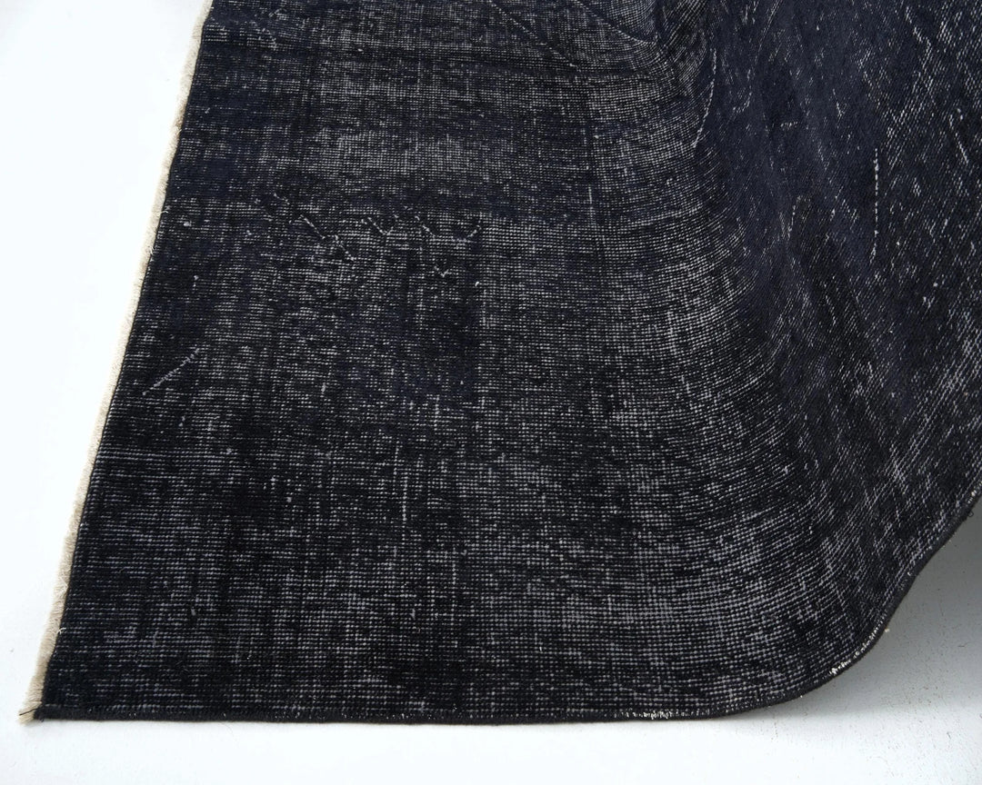 Black Turkish Oushak Rug 5' 7" x 8' 2" Hand-Knotted | No. VR89952