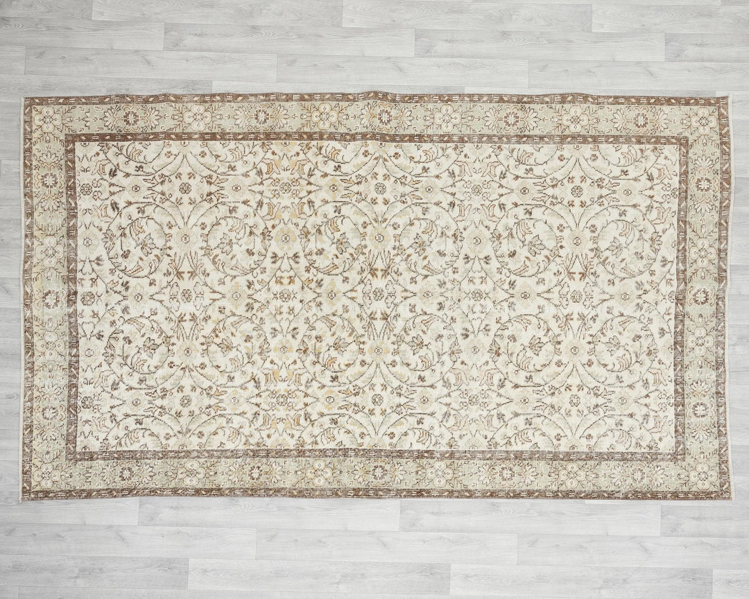 Multicolor Turkish Oushak Rug 5' 7" x 9' 1" Hand-Knotted | No. VR89957