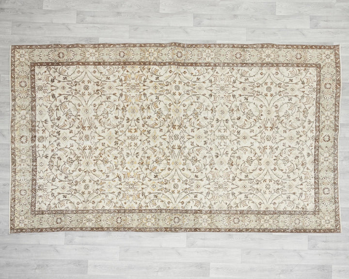 Multicolor Turkish Oushak Rug 5' 7" x 9' 1" Hand-Knotted | No. VR89957