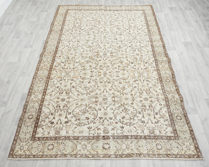 Multicolor Turkish Oushak Rug 5' 7" x 9' 1" Hand-Knotted | No. VR89957