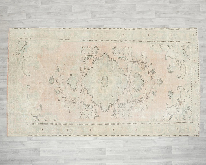 Beige Turkish Oushak Rug 9' x 9' 7" Hand-Knotted | No. VR90063