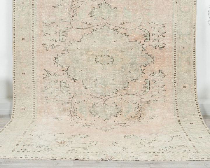 Beige Turkish Oushak Rug 9' x 9' 7" Hand-Knotted | No. VR90063