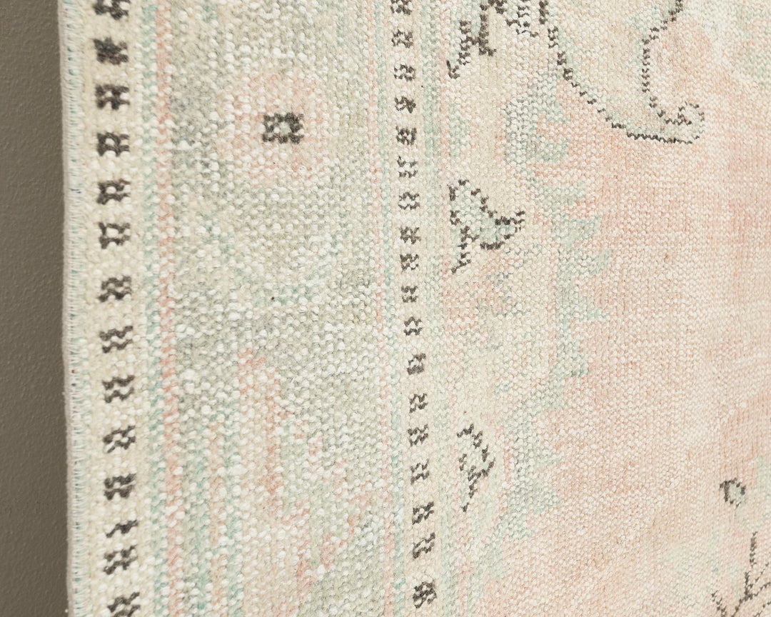 Beige Turkish Oushak Rug 9' x 9' 7" Hand-Knotted | No. VR90063