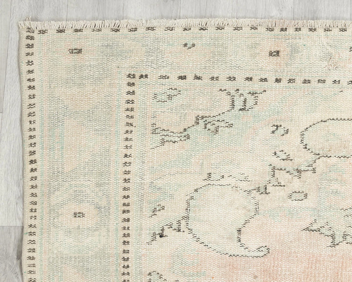Beige Turkish Oushak Rug 9' x 9' 7" Hand-Knotted | No. VR90063