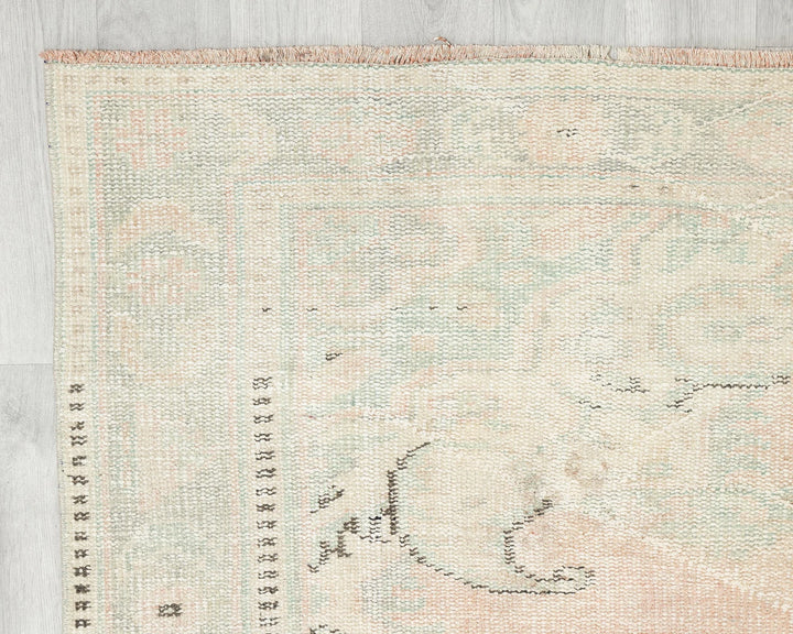 Beige Turkish Oushak Rug 9' x 9' 7" Hand-Knotted | No. VR90063