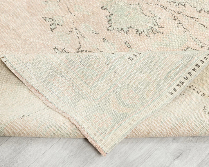 Beige Turkish Oushak Rug 9' x 9' 7" Hand-Knotted | No. VR90063