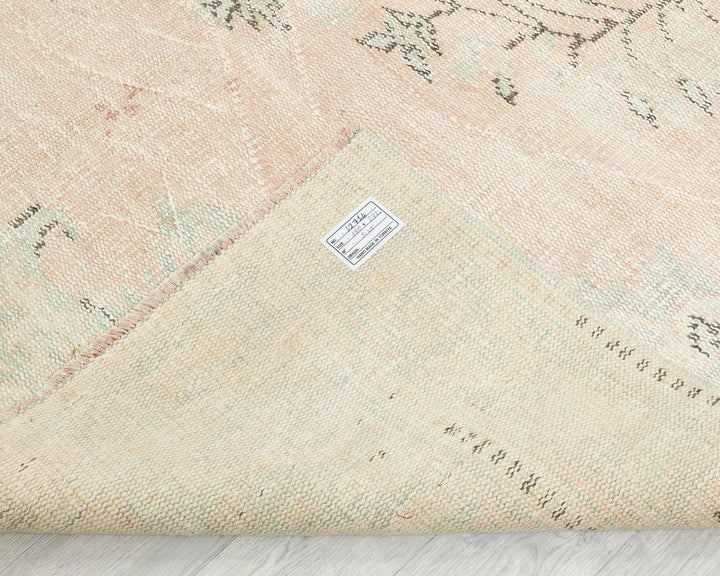 Beige Turkish Oushak Rug 9' x 9' 7" Hand-Knotted | No. VR90063