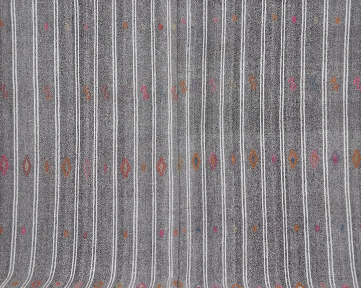 Gray Turkish Kilim Rug 6' 7" x 9' 8" Flat-Weave | No. VR90180