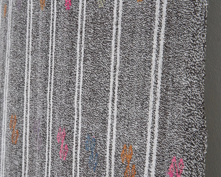 Gray Turkish Kilim Rug 6' 7" x 9' 8" Flat-Weave | No. VR90180
