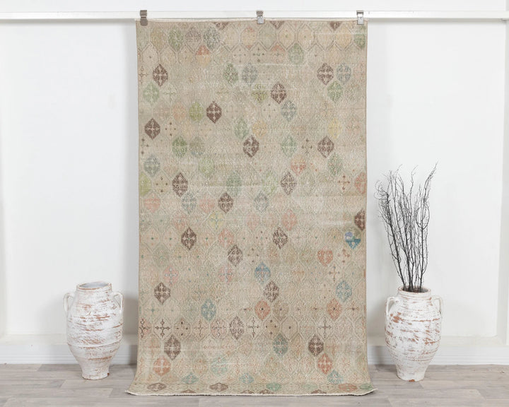 Multicolor Turkish Oushak Rug 4' 4" x 7' 7" Hand-Knotted | No. VR90258