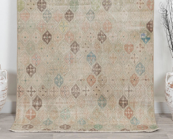 Multicolor Turkish Oushak Rug 4' 4" x 7' 7" Hand-Knotted | No. VR90258