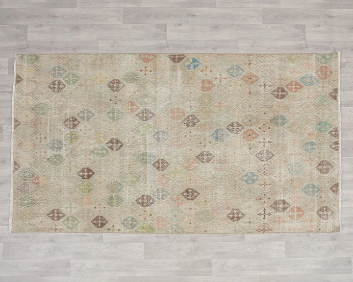 Multicolor Turkish Oushak Rug 4' 4" x 7' 7" Hand-Knotted | No. VR90258