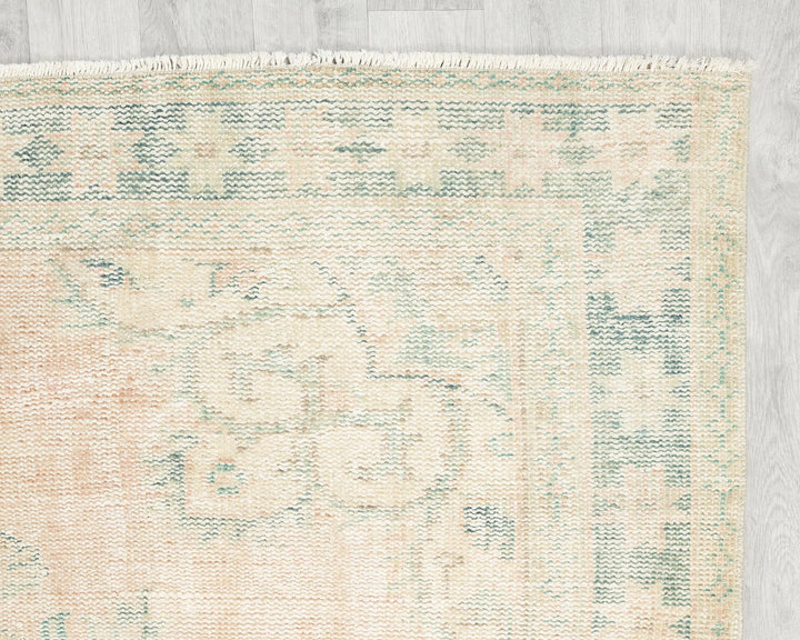 Beige Turkish Oushak Rug 5' 9" x 8' 11" Hand-Knotted | No. VR90310