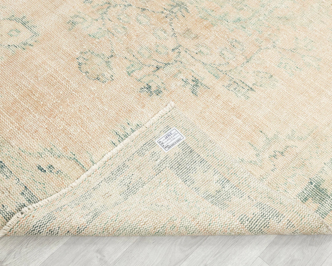Beige Turkish Oushak Rug 5' 9" x 8' 11" Hand-Knotted | No. VR90310