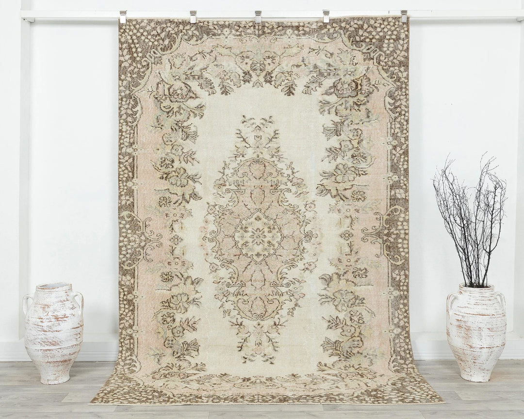 Multicolor Turkish Oushak Rug 8' 6" x 5' 9" Hand-Knotted | No. VR90363