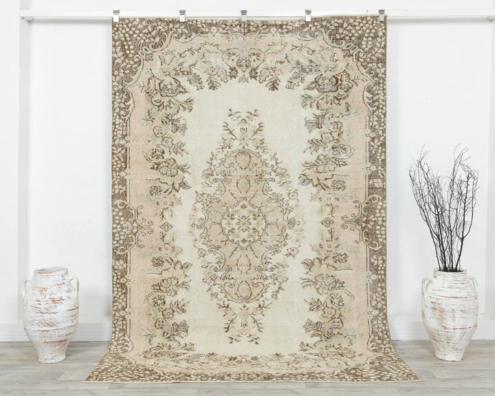Multicolor Turkish Oushak Rug 8' 6" x 5' 9" Hand-Knotted | No. VR90363