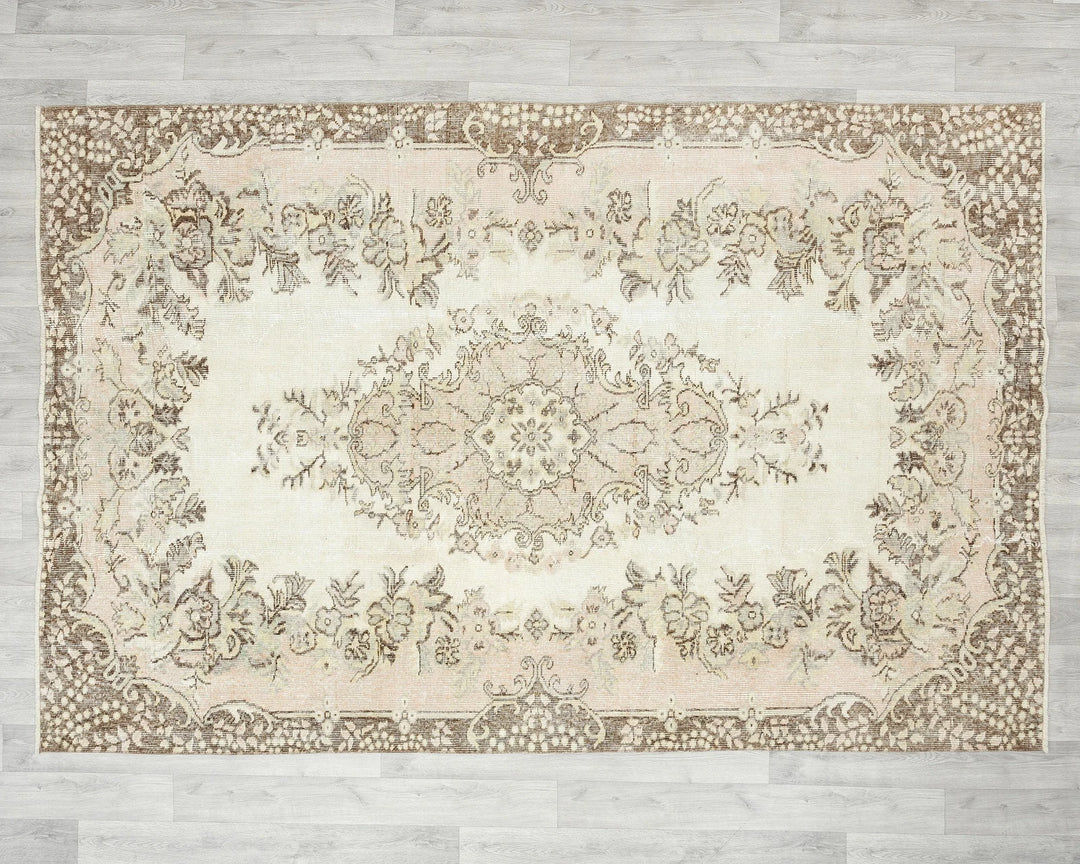 Multicolor Turkish Oushak Rug 8' 6" x 5' 9" Hand-Knotted | No. VR90363